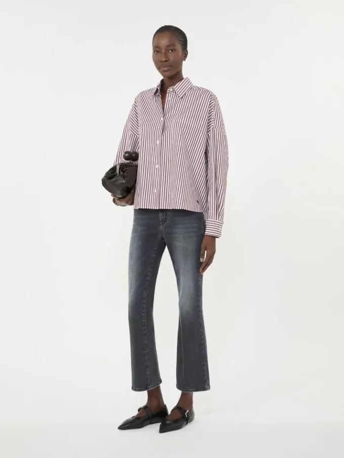 Camisa de algodão oversized, cor bordô Camisa de algodão oversized, cor bordô