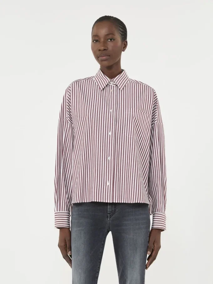 Camisa de algodão oversized, cor bordô Camisa de algodão oversized, cor bordô