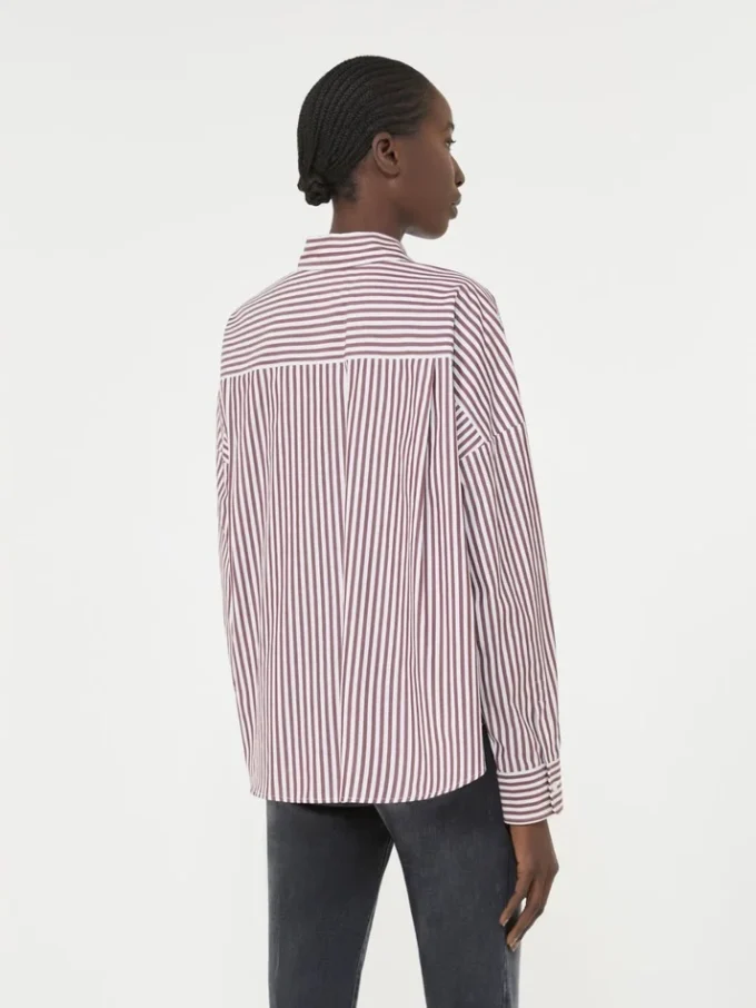 Camisa de algodão oversized, cor bordô Camisa de algodão oversized, cor bordô