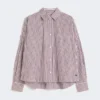 Camisa de algodão oversized, cor bordô Camisa de algodão oversized, cor bordô