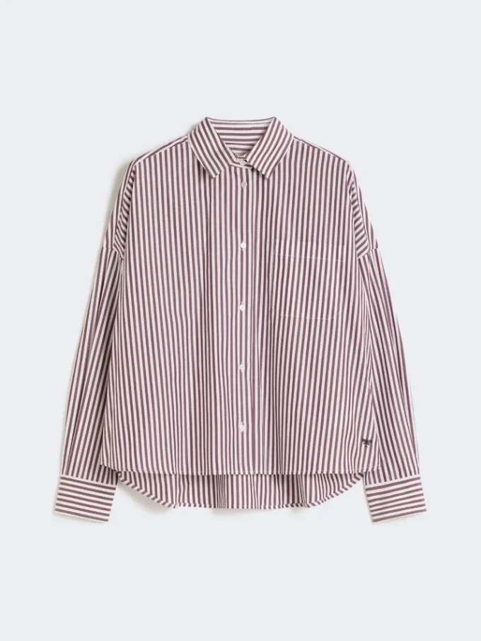 Camisa de algodão oversized, cor bordô Camisa de algodão oversized, cor bordô
