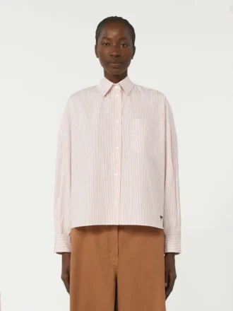 Camisa de algodão oversized, rosa