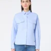 Camisa de algodão oxford, azul claro