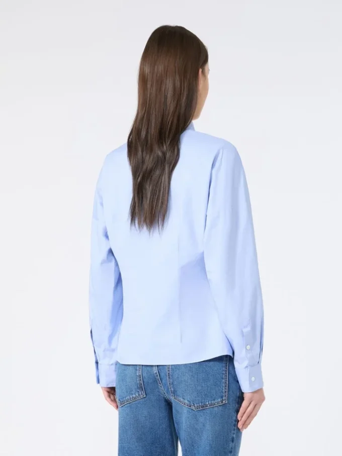 Camisa de algodão oxford, azul claro