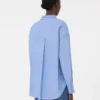 Camisa de algodão oxford, azul claro