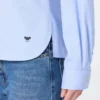 Camisa de algodão oxford, azul claro