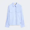 Camisa de algodão oxford, azul claro