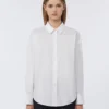 Camisa de algodão oxford, branca Camisa de algodão oxford, branca