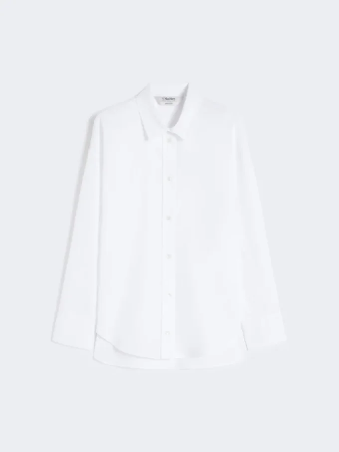 Camisa de algodão oxford, branca Camisa de algodão oxford, branca