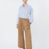 Camisa de popeline com bordados, azul claro