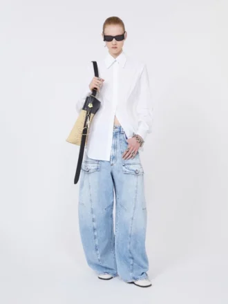 Camisa de popeline de corte justo, branco óptico