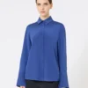 Camisa em crepe de seda, azul-centáurea