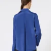 Camisa em crepe de seda, azul-centáurea