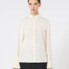 Camisa em crepe de seda, marfim