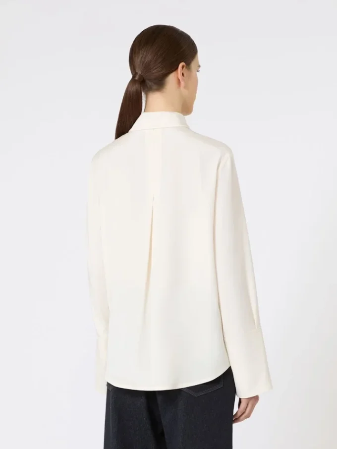 Camisa em crepe de seda, marfim