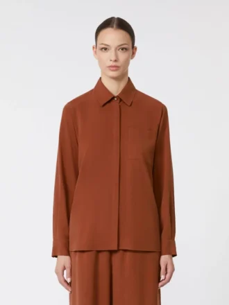 Camisa em lona de seda, terracota