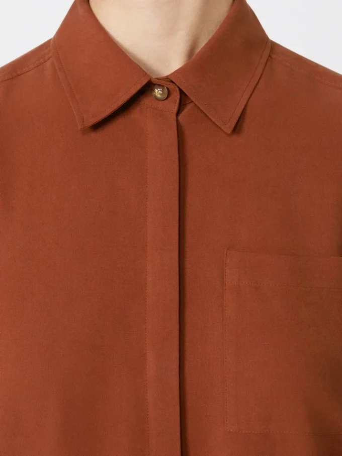 Camisa em lona de seda, terracota Camisa em lona de seda, terracota