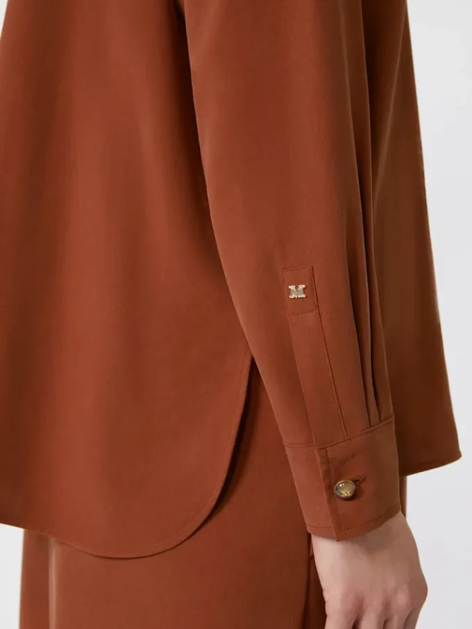 Camisa em lona de seda, terracota Camisa em lona de seda, terracota