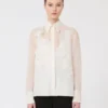 Camisa em organza de seda, branca Camisa em organza de seda, branca