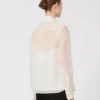 Camisa em organza de seda, branca Camisa em organza de seda, branca