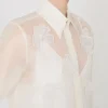 Camisa em organza de seda, branca Camisa em organza de seda, branca