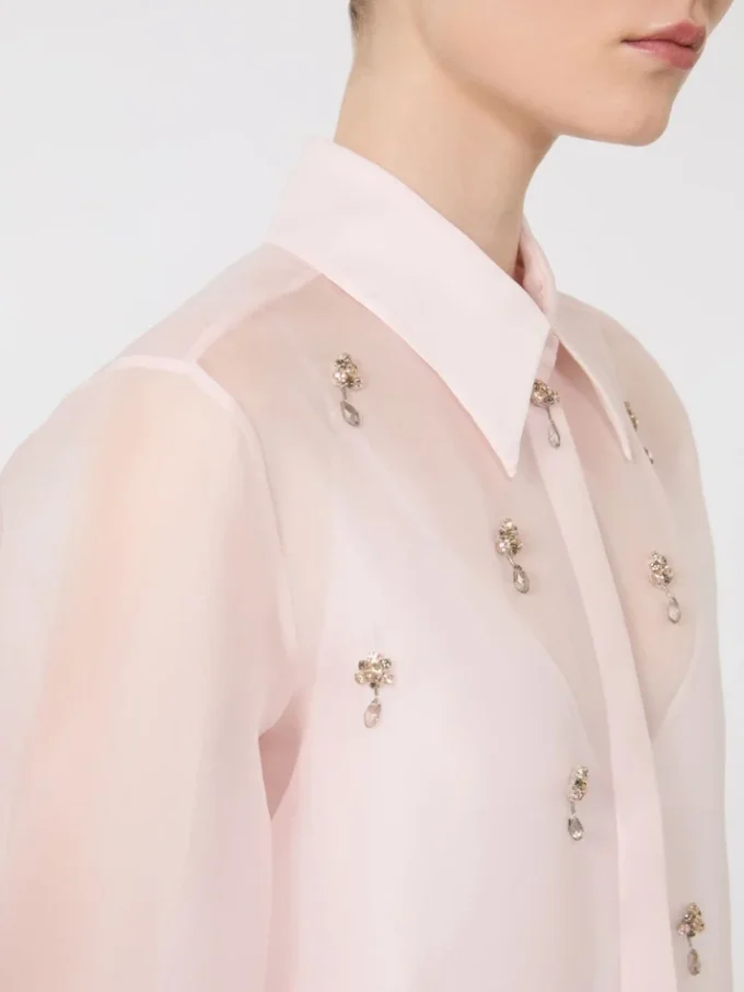 Camisa em organza de seda, rosa Camisa em organza de seda, rosa