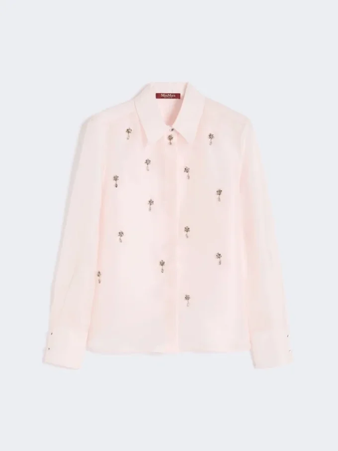 Camisa em organza de seda, rosa Camisa em organza de seda, rosa