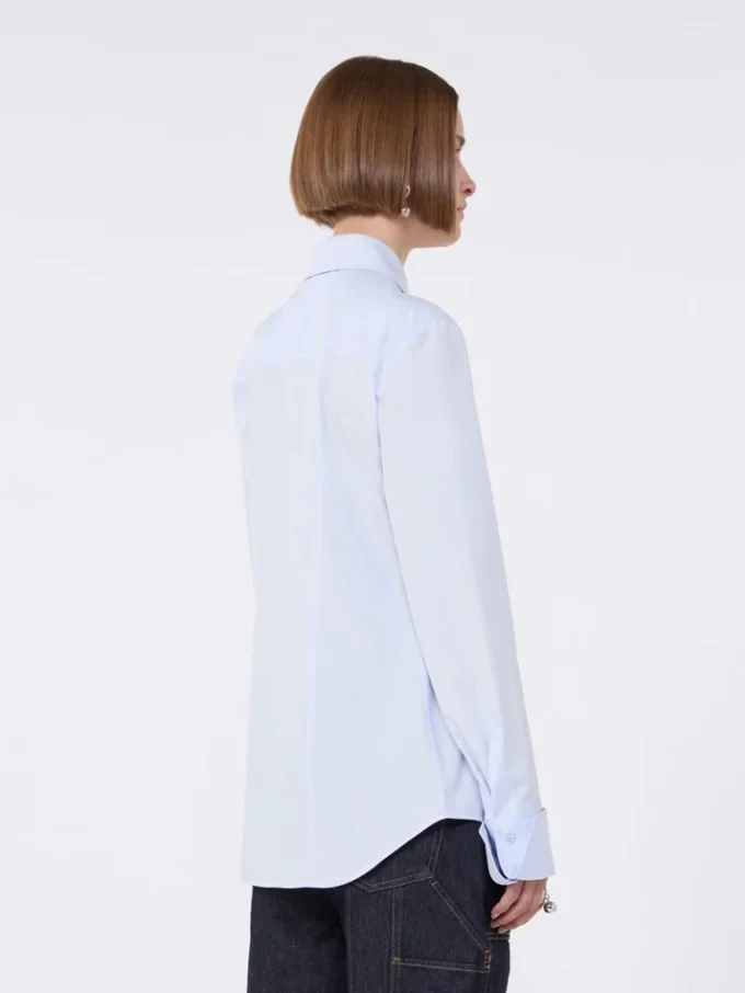 Camisa em popeline de algodão, azul-celeste Camisa em popeline de algodão, azul-celeste