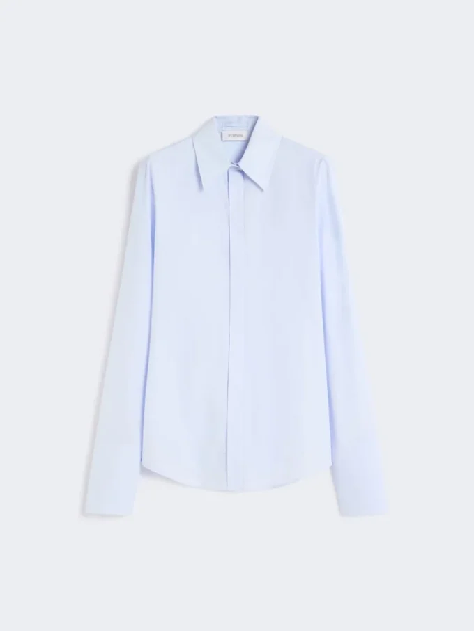 Camisa em popeline de algodão, azul-celeste Camisa em popeline de algodão, azul-celeste