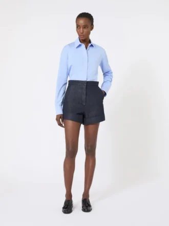 Camisa em popeline de algodão, azul claro