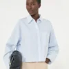 Camisa em popeline de algodão, azul claro Camisa em popeline de algodão, azul claro