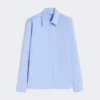 Camisa em popeline de algodão, azul claro Camisa em popeline de algodão, azul claro