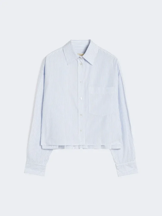 Camisa em popeline de algodão, azul claro Camisa em popeline de algodão, azul claro