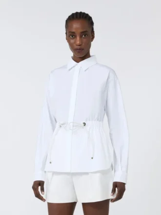 Camisa em popeline de algodão, branco óptico