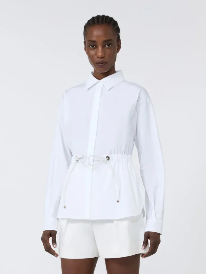 Camisa em popeline de algodão, branco óptico