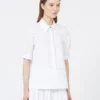 Camisa em popeline de algodão, branco óptico Camisa em popeline de algodão, branco óptico