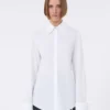 Camisa em popeline de algodão, branco óptico