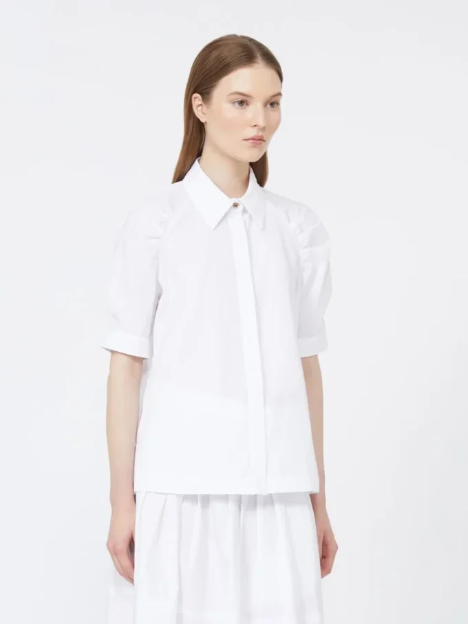Camisa em popeline de algodão, branco óptico Camisa em popeline de algodão, branco óptico