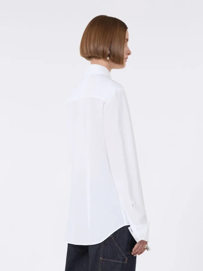 Camisa em popeline de algodão, branco óptico