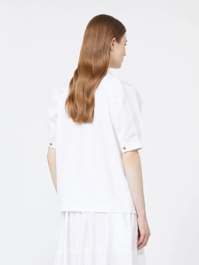 Camisa em popeline de algodão, branco óptico Camisa em popeline de algodão, branco óptico