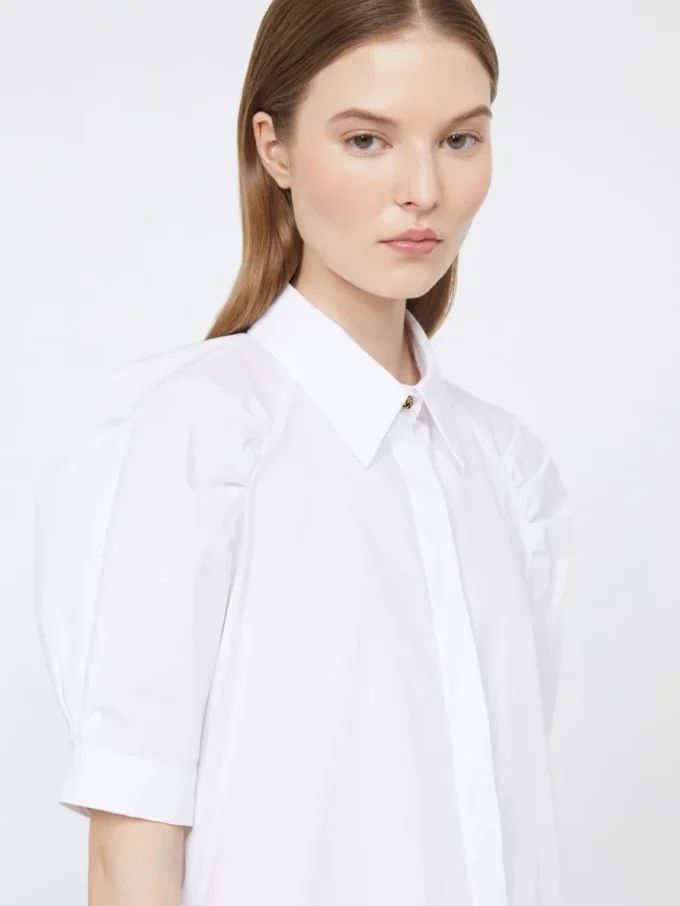 Camisa em popeline de algodão, branco óptico Camisa em popeline de algodão, branco óptico