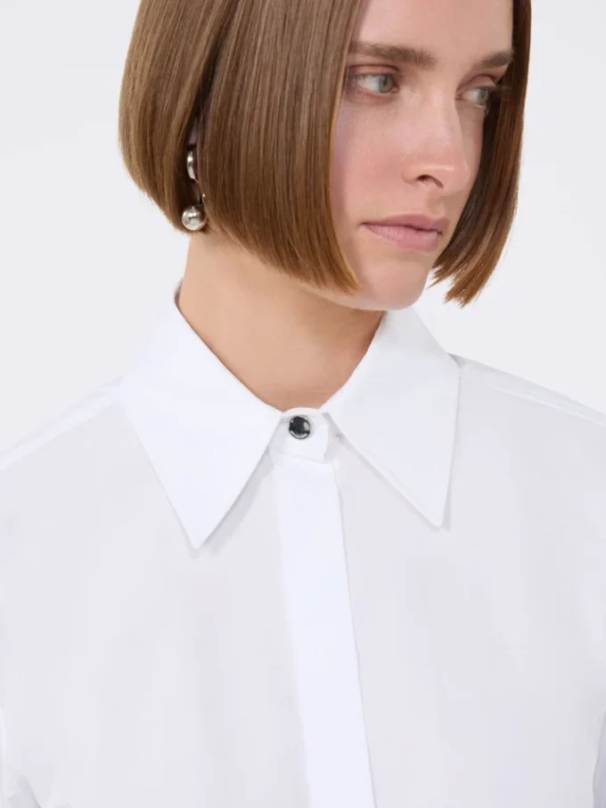 Camisa em popeline de algodão, branco óptico