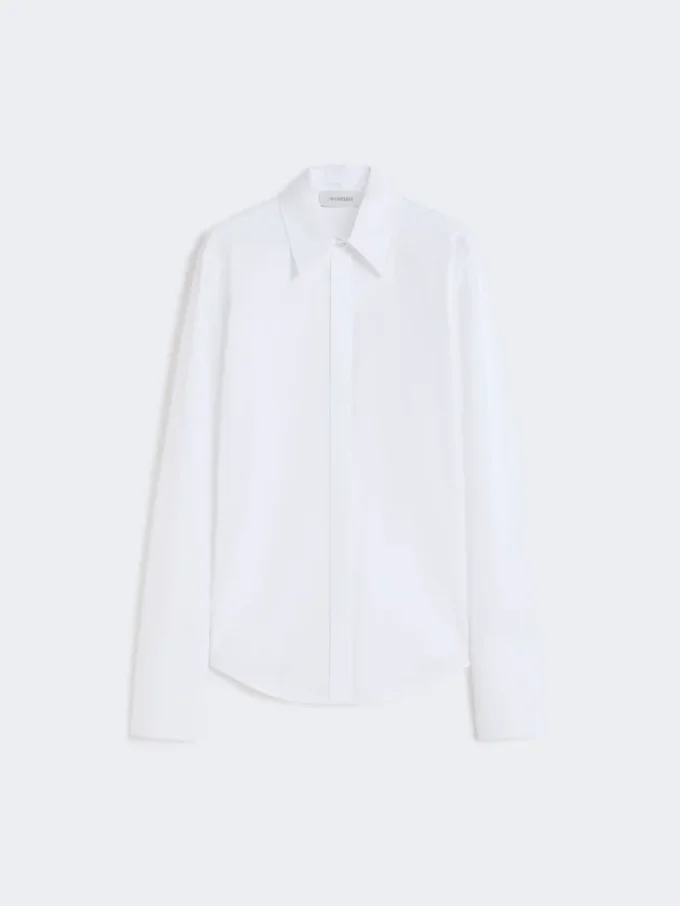 Camisa em popeline de algodão, branco óptico