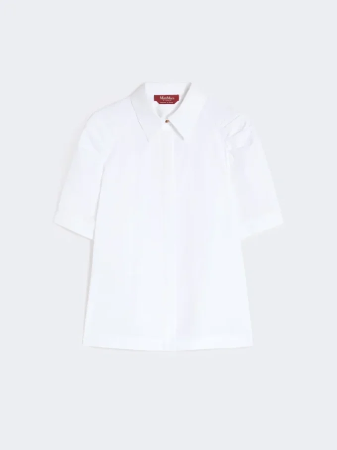 Camisa em popeline de algodão, branco óptico Camisa em popeline de algodão, branco óptico