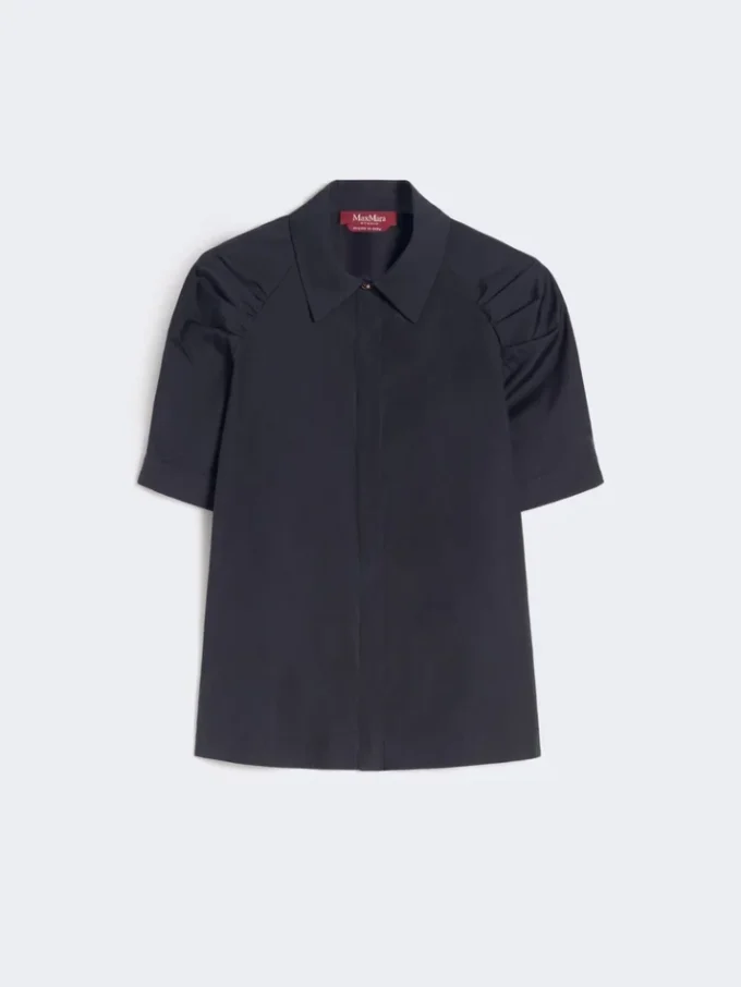 Camisa em popeline de algodão, preta Camisa em popeline de algodão, preta