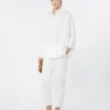 Camisa oversize em popeline de algodão, branca