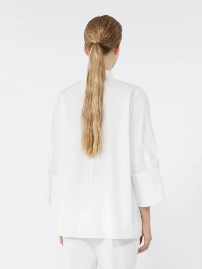 Camisa oversize em popeline de algodão, branca