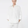 Camisa oversize em popeline de algodão, branca