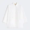 Camisa oversize em popeline de algodão, branca