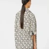 Camisa oversized em popeline estampada, bege Camisa oversized em popeline estampada, bege